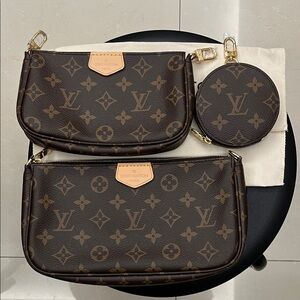 Louis Vuitton Brown Monogram Crossbody Bag Set